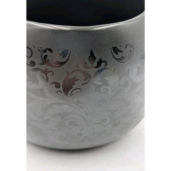 Cat Lady Box Ceramic Yarn Bowl Black Damask Cat Ear Limited Edition - Picture 6 of 8